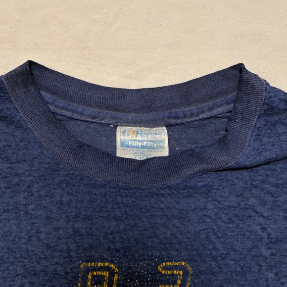 VTG 80s B-2 Stealth Bomber Faded Paper Thin T-Shirt Navy L - Picture 3 of 4